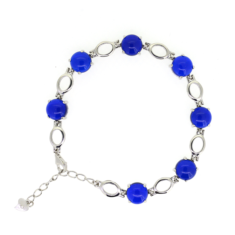 Bratara argint si zirconii bleumarin