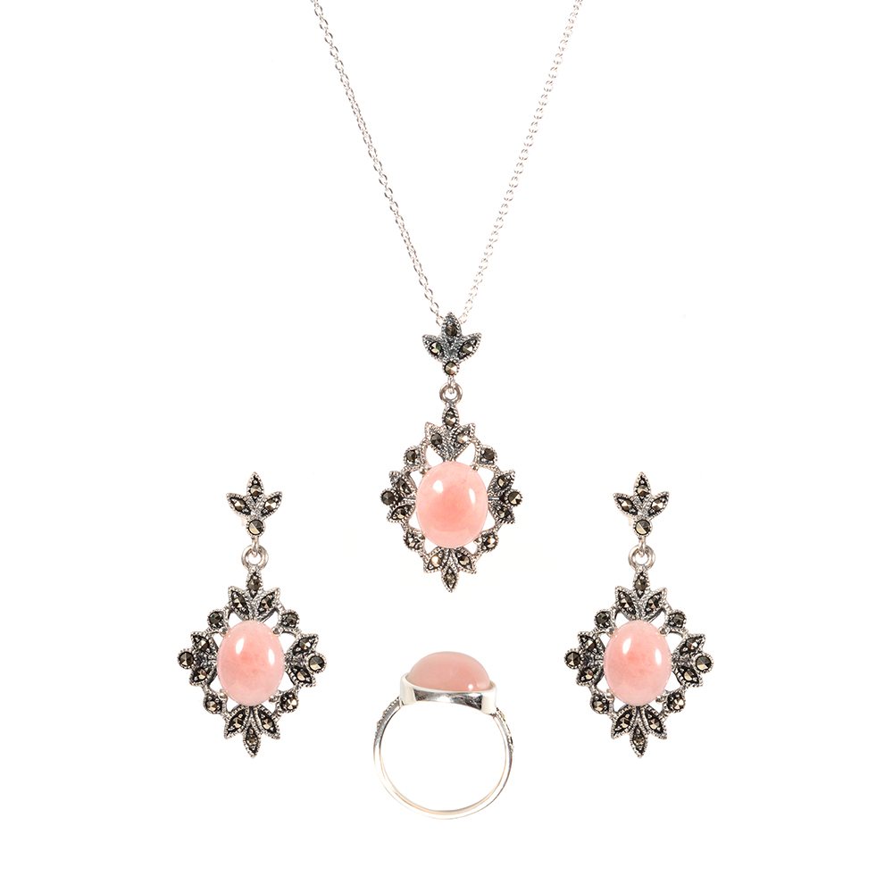 Set argint cuart roz Thailanda, marime 57