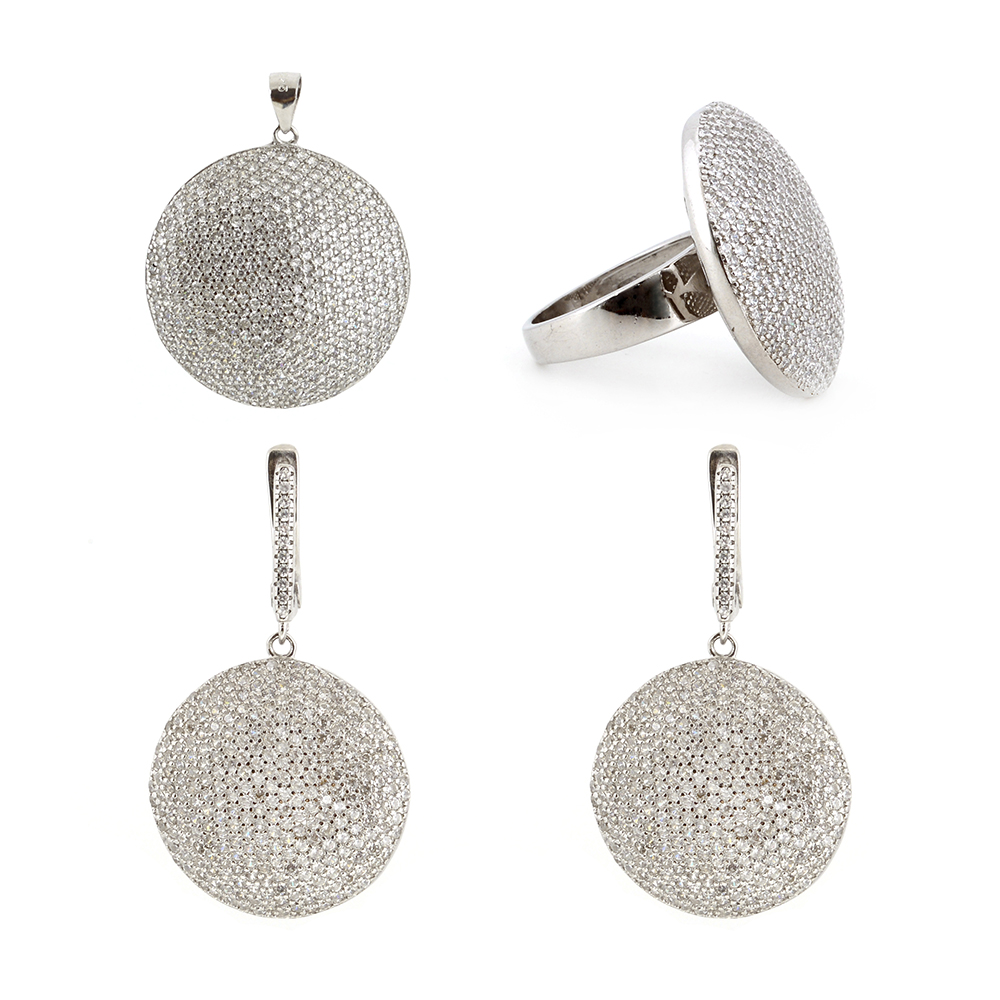 Set argint Crystal white