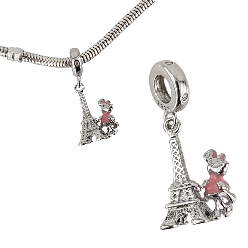 Talisman argint Minnie si turnul Eiffel