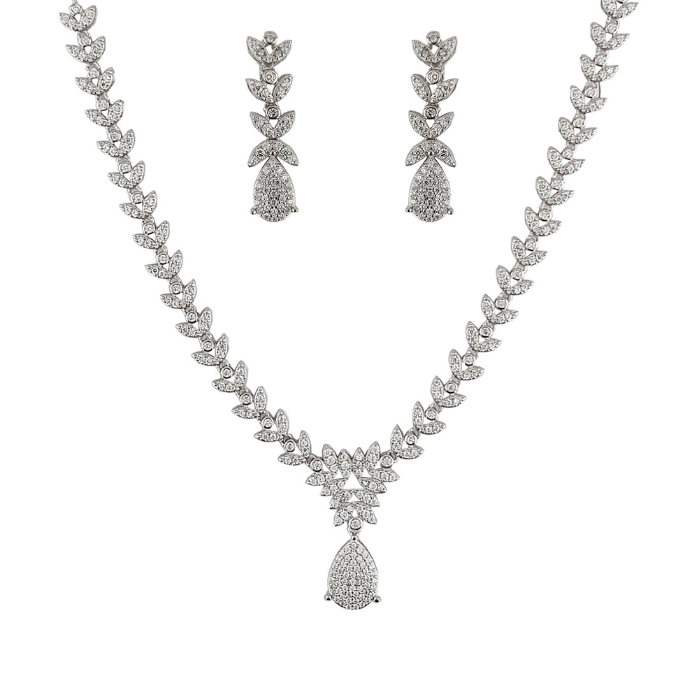 Set argint elegant Myriam cu zirconii albe