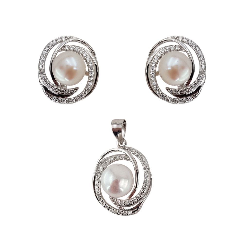 Set argint Ellery cu perla si zirconii argint imagine 2022 crono24.ro