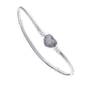 Bratara argint pentru talismane inima, lungime 18 cm