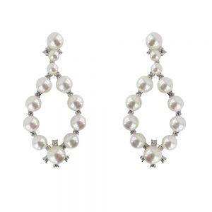 Cercei argint eleganti cu multiple perle