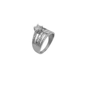 Inel argint logodna dublu Crystal marimea 57