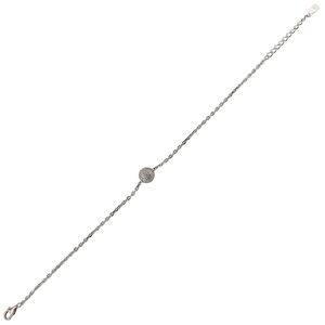 Bratara argint talisman rotund cu zirconii albe