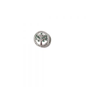 Talisman argint life tree cu zirconii verzi