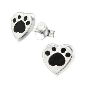 Cercei argint cu surub black paw