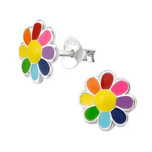 Cercei argint copii rainbow flower
