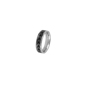 Inel argint barbati insertii carbon marimea 66