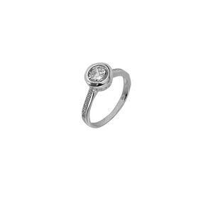 Inel argint logodna solitaire Dilash marimea 51