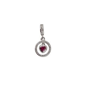 Talisman argint inima fucsia