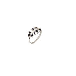 Inel argint frunza cu onix negru Thia marimea 51