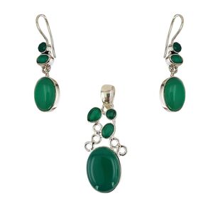 Set argint Camille cu onix verde