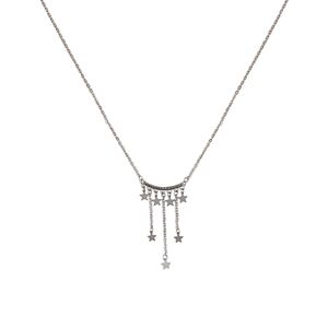 Lant argint Lovely stars cu zirconii