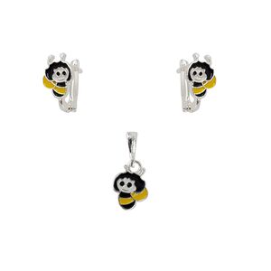 Set argint Happy Bee pentru copii