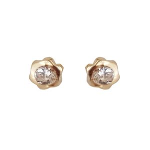 Cercei aur 14K Thia floare cu zirconii pentru copii