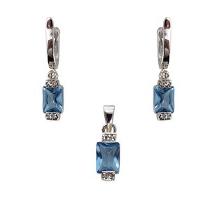 Set argint elegant aquamarin Thia