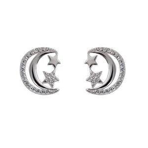 Cercei argint 925 Moon and stars cu zirconii