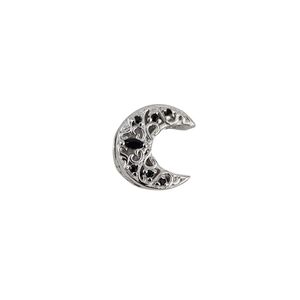 Talisman argint semiluna zirconii negre