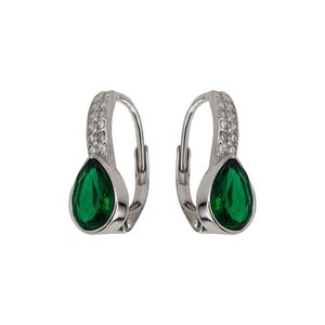 Cercei argint lacrima verde Thia