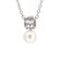 Set elegant din Argint 925, cercei, lant si pandantiv, cu perle