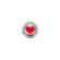 Talisman cu inima rosie si zirconii albe, din Argint 925