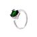 Set cercei, inel si pandantiv din argint 925 cu pietre de zirconiu verde intens si alb