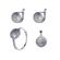 Set cercei, inel si pandantiv din argint 925 forma rotunda decorat cu pietre de zirconiu alb