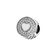Talisman rotund din Argint 925 cu inimoara din email alb si  zirconiu