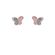 Cercei argint fluture cu email roz si zirconii albe