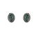 Cercei argint stud oval cu smaralde