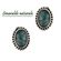 Cercei argint stud oval cu smaralde