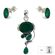 Set argint Kimia cu onix verde