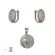 Set argint rotund cu zirconii Leonor
