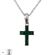 Lant argint cruciulita Green crystal